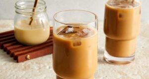 Bajra cold coffee with ice in it