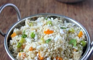 Little Millet Upma – a wholesome, gluten-free twist on traditional upma made with little millet and fresh vegetables.